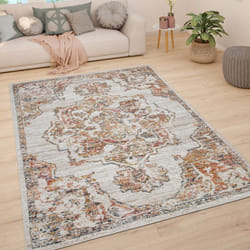 Paco Home - Tapis De Salon Poils Ras Tapis Vintage Motif Oriental Moderne Pastel 60x100 cm, Crème 4