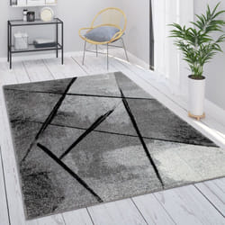 Paco Home - Tapis Gris Tapis Salon Tapis Vintage Salon Poils Ras Géométrique Motif Abstrait 240x340 cm, Gris 2