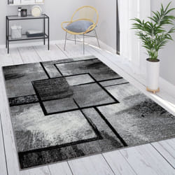 Paco Home - Tapis Gris Tapis Salon Tapis Vintage Salon Poils Ras Géométrique Motif Abstrait 240x340 cm, Gris 4