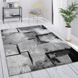 Paco Home Tapis Gris Tapis Salon Tapis Vintage Salon Poils Ras Géométrique Motif Abstrait 60x100 cm, Gris 7