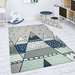 Paco Home - Tapis Chambre Enfant Tapis De Jeux Tapis Bébé Animaux Arc-En-Ciel Cœur 80x150 cm, Gris