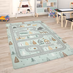 Description générale Découvrez nos tapis de chambres d’enfants aux motifs de routes, un classique intemporel qui ravit les gé ...
