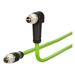 142M2X1C010 M12 Câble réseau, câble patch cat 6a s/ftp 1.00 m vert gaine pur, résistant aux acides, résistant à l'ozone, résistant C878922 - Metz