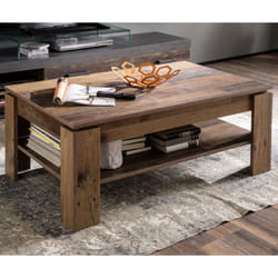 Les Tendances - Table basse double plateau décor bois vieilli - linda