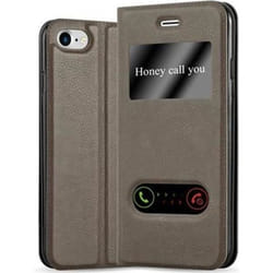 Coque pour Apple iPhone 7 / 7S / 8 / SE 2020 Etui en MARRON PIERRE Case Cover Housse fermeture magnétique fenêtres de visualisation