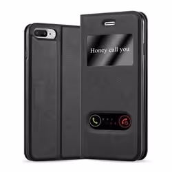 Étui de Protection - CADORABO - iPhone 8 PLUS 7 PLUS 7S PLUS - Simili-cuir - Noir Comète - Design View