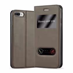 Coque - CADORABO - Apple iPhone 8 PLUS / 7 PLUS / 7S PLUS - Simili-cuir - Marron - Fermeture magnétique