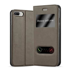 Coque - CADORABO - Apple iPhone 8 PLUS / 7 PLUS / 7S PLUS - Simili-cuir - Marron - Fermeture magnétique