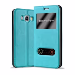 Coque pour Samsung Galaxy J5 2016 Etui en TURQUOISE MENTHE Case Cover Housse fermeture magnétique fenêtres de visualisation