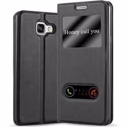 Cadorabo Coque Samsung Galaxy A3 2016 (6) NOIR COMÈTE VIEW Housse Etui Case Cover Protection Magnétique supporte Stand et Vit ...