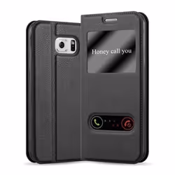 Coque Samsung Galaxy S6 - CADORABO - NOIR COMÈTE - Étui de Protection Complète - Simili-cuir - Stand Horizontal