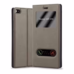 Coque pour Huawei P8 Etui en MARRON PIERRE Case Cover Housse fermeture magnétique fenêtres de visualisation