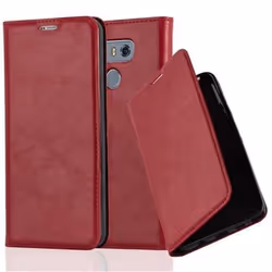 Étui pour téléphone - CADORABO - LG G6 - Simili-cuir - Rouge de pomme - Fermeture magnétique invisible