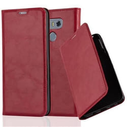 Étui pour téléphone - CADORABO - LG G6 - Simili-cuir - Rouge de pomme - Fermeture magnétique invisible