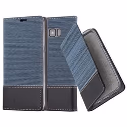 Coque Samsung Galaxy S8 en BLEU FONCÉ NOIR de Cadorabo (Design TISSUE-SIMILICUIR) Etui de Protection Complète avec Rabat à Cl ...