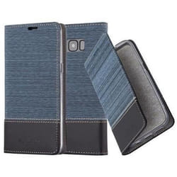 Coque Samsung Galaxy S8 en BLEU FONCÉ NOIR de Cadorabo (Design TISSUE-SIMILICUIR) Etui de Protection Complète avec Rabat à Clapet