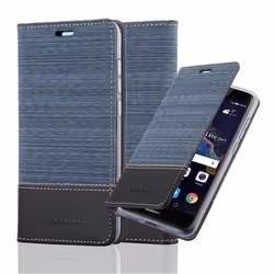Coque pour Huawei P8 LITE 2017 / P9 LITE 2017 Housse en BLEU FONCÉ NOIR Etui Case Cover Protection fermeture magnétique