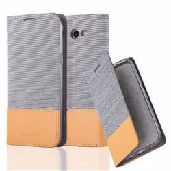 Coque pour Samsung Galaxy J5 2017 US Version Housse en GRIS CLAIR MARRON Etui Case Cover Protection fermeture magnétique