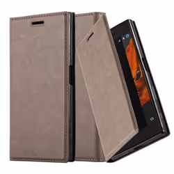 Coque pour Sony Xperia X COMPACT Housse en MARRON CAFÉ Etui Case Cover Protection Portefeuille Wallet