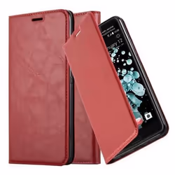 Coque HTC U ULTRA en ROUGE DE POMME de Cadorabo (Design FERMETURE MAGNÉTIQUE INVISIBLE) Etui de Protection Complète avec Raba ...