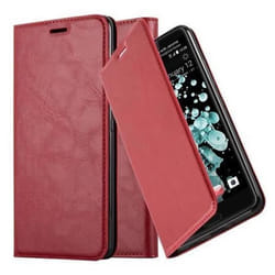 Coque HTC U ULTRA en ROUGE DE POMME de Cadorabo (Design FERMETURE MAGNÉTIQUE INVISIBLE) Etui de Protection Complète avec Rabat à