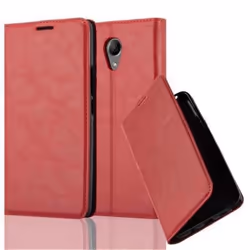 Coque - CADORABO - Wiko ROBBY - Rouge de Pomme - Étui avec Fermeture Magnétique - Protection Complète