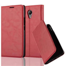 Coque - CADORABO - Wiko ROBBY - Rouge de Pomme - Étui avec Fermeture Magnétique - Protection Complète