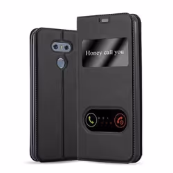 Coque pour LG G6 Etui en NOIR COMÈTE Case Cover Housse fermeture magnétique fenêtres de visualisation