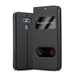 Coque pour LG G6 Etui en NOIR COMÈTE Case Cover Housse fermeture magnétique fenêtres de visualisation