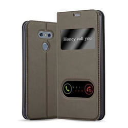 Housse - Cadorabo - LG G6 - Marron Pierre - Étui avec Stand et Fenêtres - Protection Durable