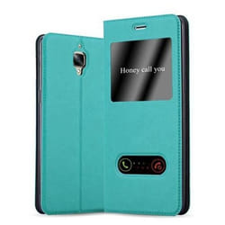 Coque - CADORABO - OnePlus 3 - 3T - Turquoise Menthe - Étui avec Rabat et Support