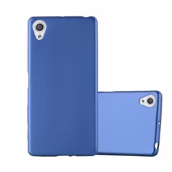 Coque pour Sony Xperia X Housse en METALLIC BLEU Etui Case Cover Protection Silicone TPU Cover matte