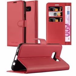 Coque Samsung Galaxy S8 en ROUGE CERISE de Cadorabo Etui de Protection Complète avec Rabat à Clapet et Stand Horizontal Prati ...