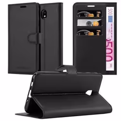 Coque Samsung Galaxy J5 2017 - CADORABO - Noir de Jais - Simili-cuir - Étui avec Rabat et Stand Horizontal