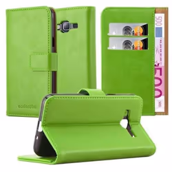 Coque Samsung Galaxy J3 2016 - CADORABO - Vert Prè - Étui Book avec Stand - Protection Complète