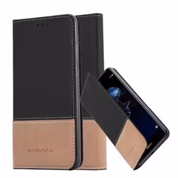 Coque Huawei P10 Lite - CADORABO - Noir Brun - Étui Protection Complète - Fermeture Magnétique - Design Élégant
