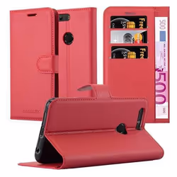 Coque pour Honor 8 / 8 PREMIUM Housse en ROUGE CERISE Etui Case Cover Protection fermeture magnétique Portefeuille