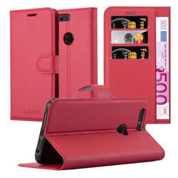 Coque pour Honor 8 / 8 PREMIUM Housse en ROUGE CERISE Etui Case Cover Protection fermeture magnétique Portefeuille
