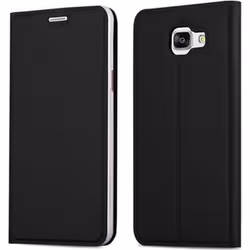 Cadorabo Coque Samsung Galaxy A3 2016 (6) CLASSY NOIR MAT MÉTALLIQUE Housse Etui Case Cover Magnétique supporte Stand et fent ...