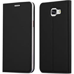 Cadorabo Coque Samsung Galaxy A3 2016 (6) CLASSY NOIR MAT MÉTALLIQUE Housse Etui Case Cover Magnétique supporte Stand et fente
