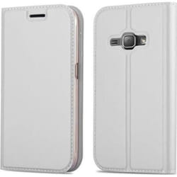 Coque pour Samsung Galaxy J1 2016 Etui en CLASSY ARGENT Housse Case Cover Protection fermeture magnétique Portefeuille Wallet