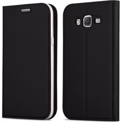 Coque - CADORABO - Samsung Galaxy J5 2015 - CLASSY NOIR - Design MAT MÉTALLIQUE - Etui de Protection Complète