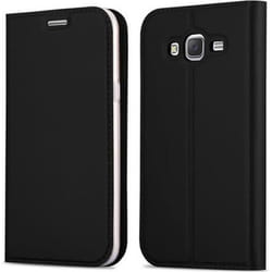 Coque - CADORABO - Samsung Galaxy J5 2015 - CLASSY NOIR - Design MAT MÉTALLIQUE - Etui de Protection Complète