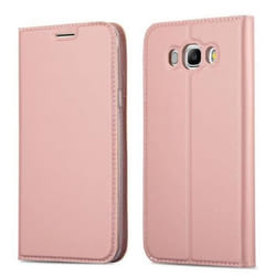Coque Samsung Galaxy J5 2016 (6) en CLASSY OR ROSÉ de Cadorabo (Design MAT MÉTALLIQUE) Etui de Protection Complète avec Rabat à