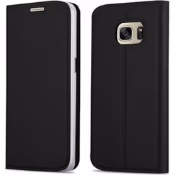 Coque pour Samsung Galaxy S7 Etui en CLASSY NOIR Housse Case Cover Protection fermeture magnétique Portefeuille Wallet
