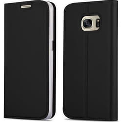 Coque pour Samsung Galaxy S7 Etui en CLASSY NOIR Housse Case Cover Protection fermeture magnétique Portefeuille Wallet