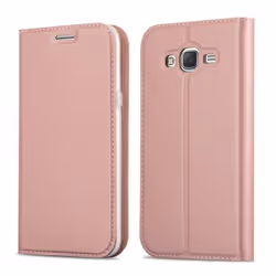 Coque pour Samsung Galaxy GRAND PRIME - CADORABO - Classy Or Rosé - Semi-rigide - Aimantée - Mixte