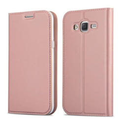 Coque pour Samsung Galaxy GRAND PRIME - CADORABO - Classy Or Rosé - Semi-rigide - Aimantée - Mixte