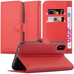 Coque pour Apple iPhone X / XS Housse en ROUGE CERISE Etui Case Cover Protection fermeture magnétique Portefeuille