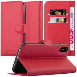 Coque pour Apple iPhone X / XS Housse en ROUGE CERISE Etui Case Cover Protection fermeture magnétique Portefeuille